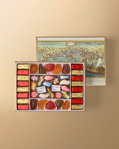 Box of Fondants and Chocolates with Velvet Trim