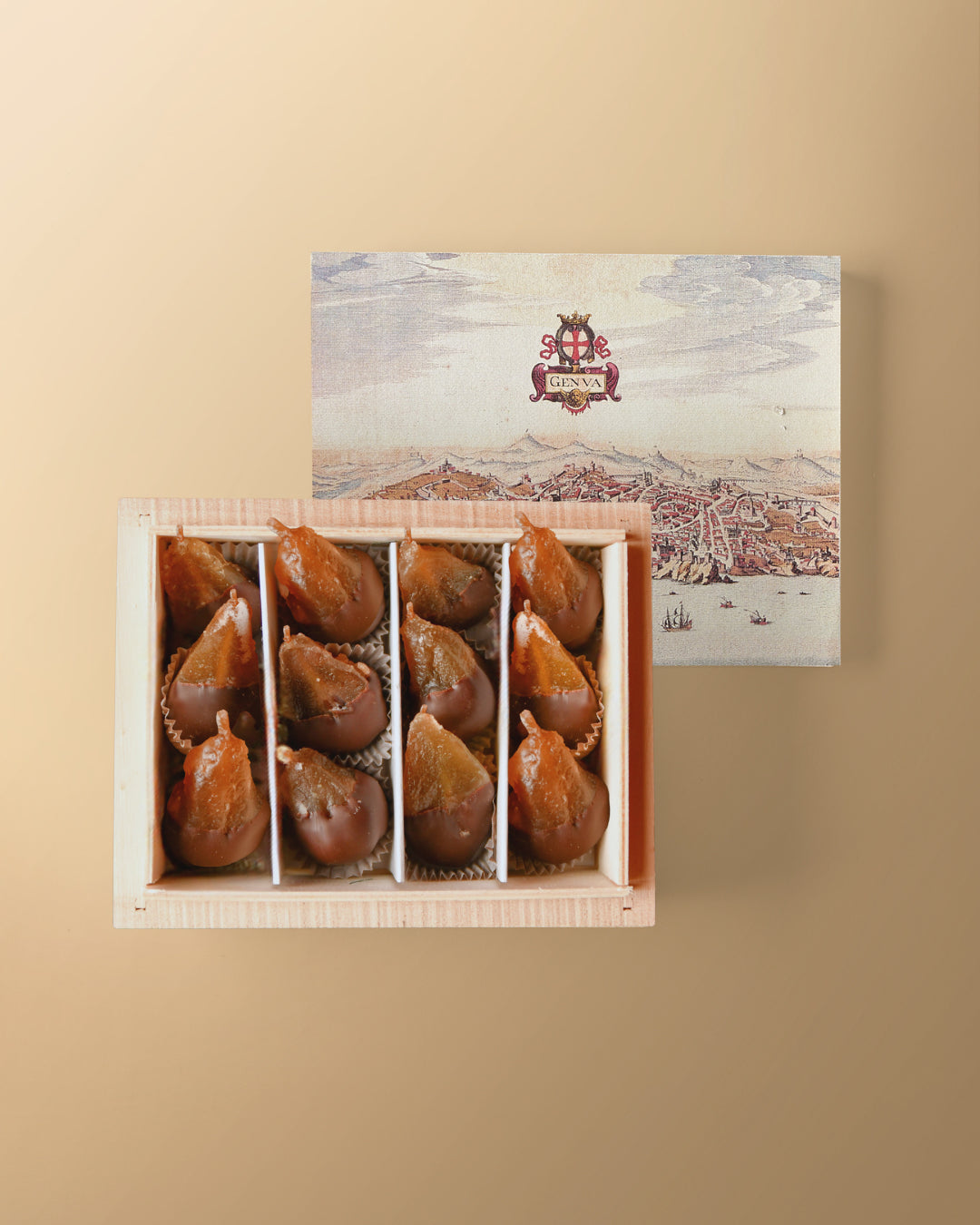 Candied Pears Glazed with Dark Chocolate