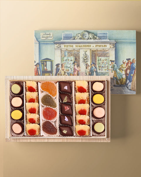 Scatola in Legno Dolci di Carnevale con Fondant e Cioccolato